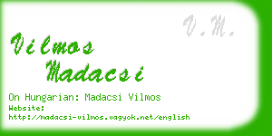 vilmos madacsi business card